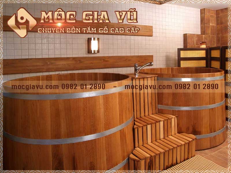 Mẫu bồn tắm gỗ tròn