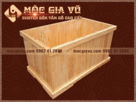 Bồn tắm vuông gỗ pơmu nhật