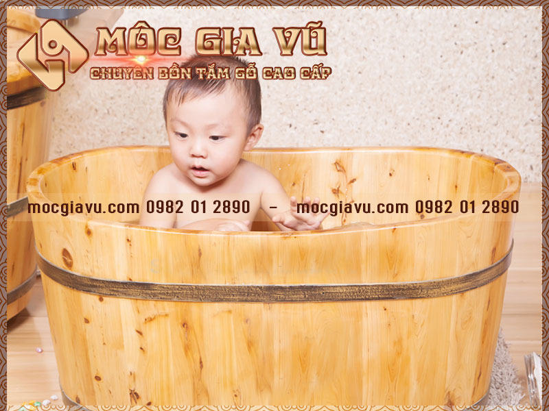 Bồn tắm gỗ mini dành cho bé