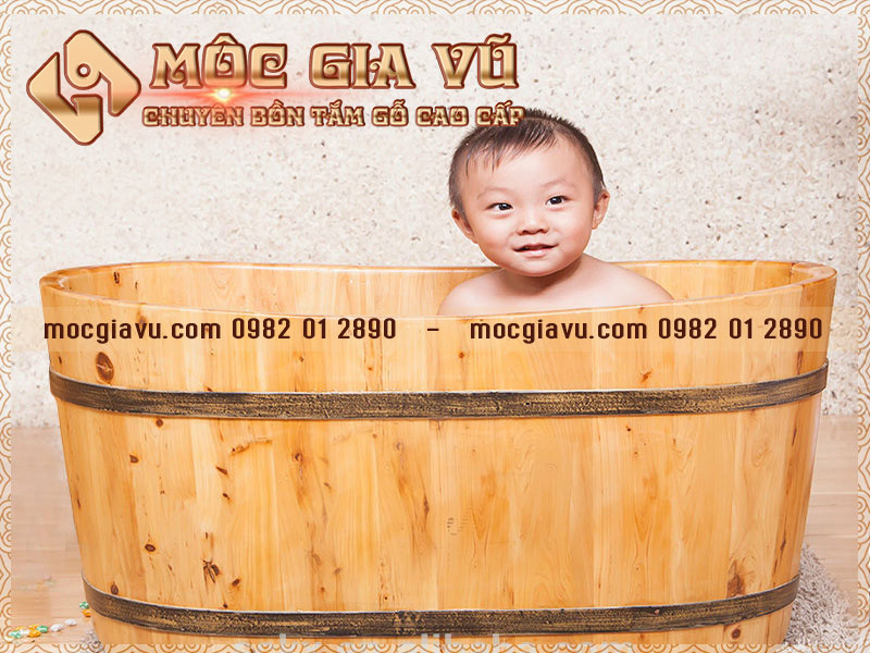 Bồn tắm gỗ mini dành cho bé